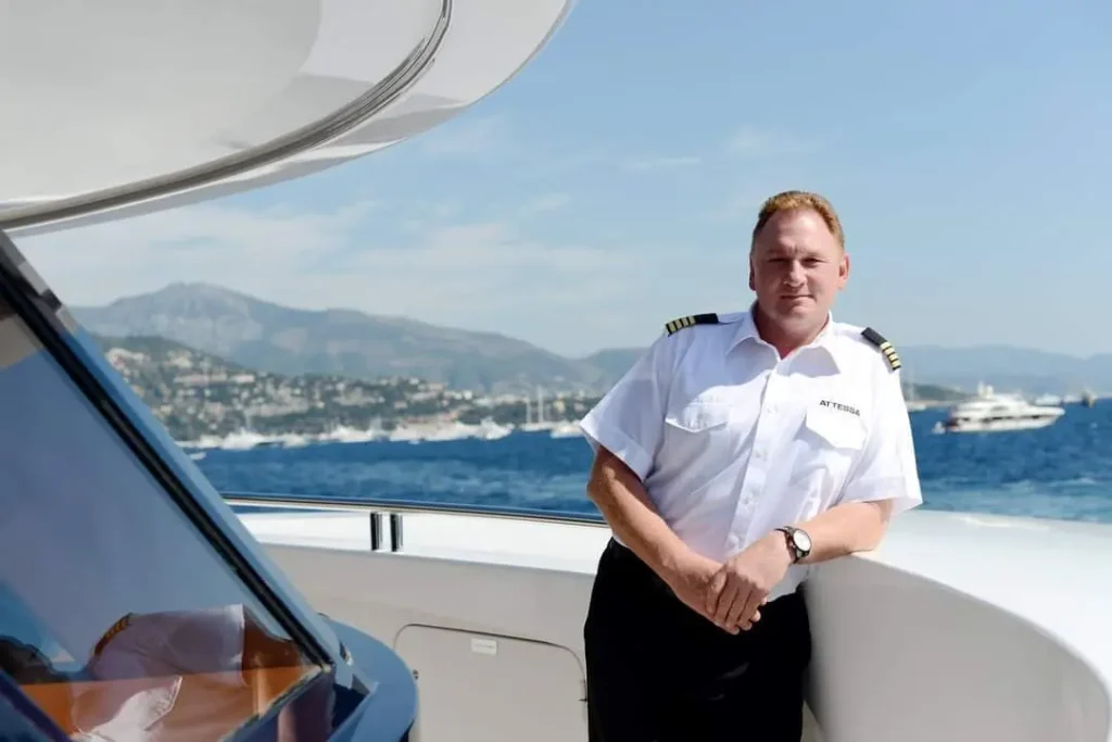 Olaf Steckstor in his days as Captain of 101.2-metre Evergreen yacht, Attessa IV